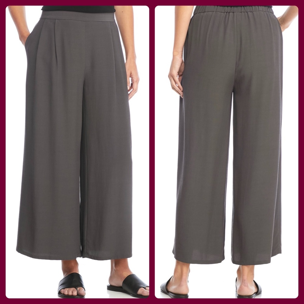 ⬇️$40 Eileen Fisher grey tencel wide leg pants SP